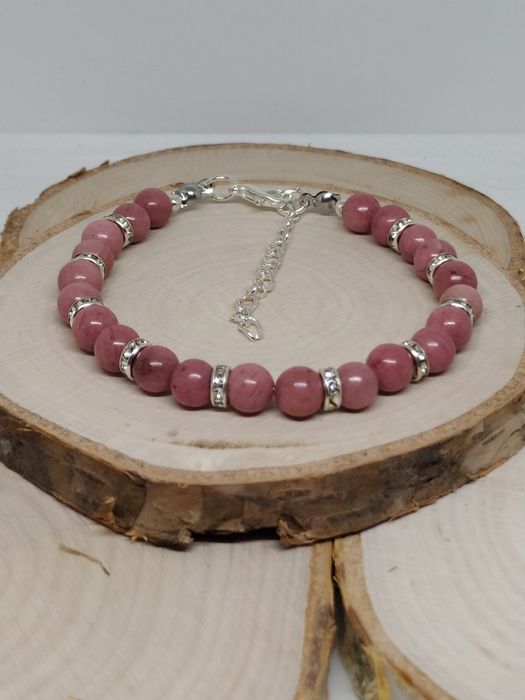 Rodonit ...Piękna bransoletka z rodonitu(na traumę i miłość)