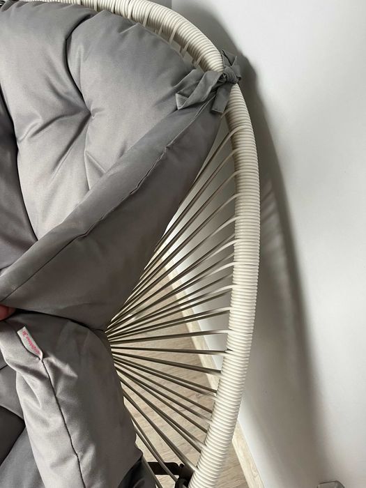 Fotel biały żyłkowy do domu i ogrodu ACAPULCO loft