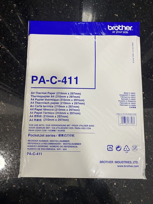 Brother Papel Térmico A4 p/ Brother PJ622/623/662/663 Pack 100 Un.
