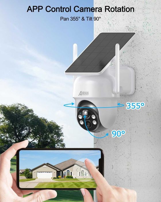 Kit CCTV 4 câmaras 4MP rotativas solar 360º com bateria WiFi noturna64740614570369122