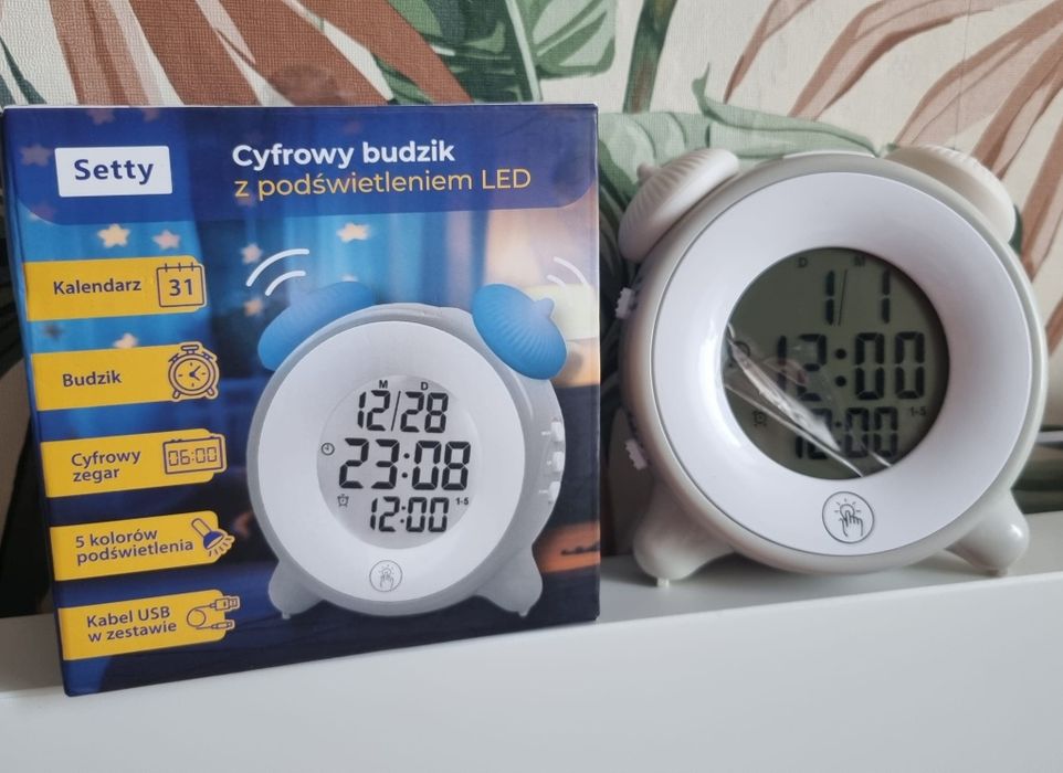 Cyfrowy budzik z podświetleniem led Setty