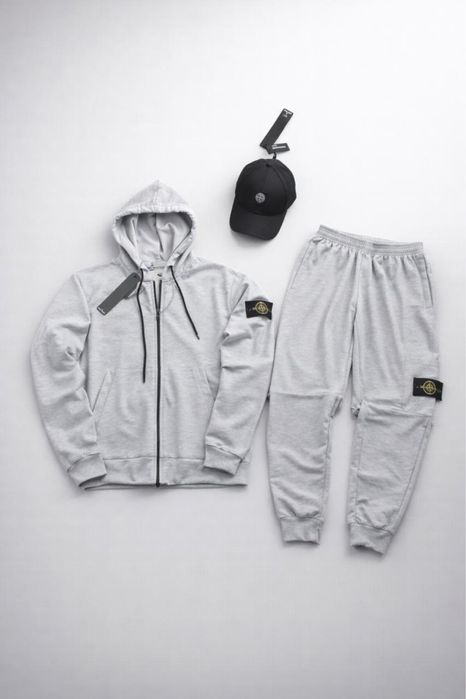 Комплект чоловічий спортивний костюм + жилетка  stone island