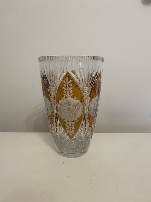 Wazon kolorowy kryształ z czasów PRL-u