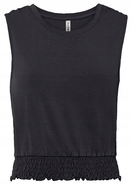 B.P.C top czarny krótki marszczenia 40/42.