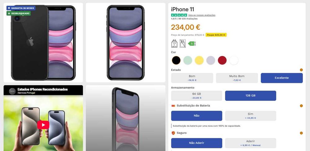 vendo IPHONE 11 , 256GB PRETO