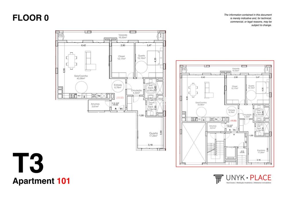 Apartamentos contemporâneos T3 perto da praia