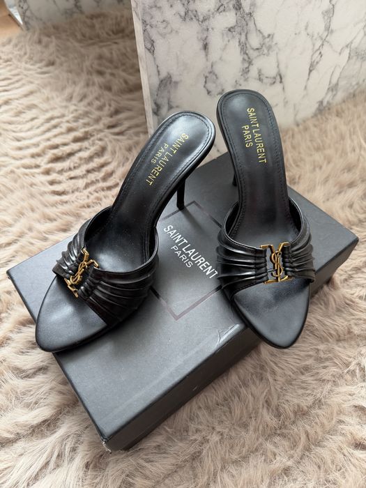 Klapki buty YSL na obcasie - yves saint laurent