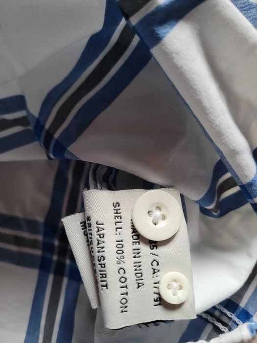 Biała koszula męska w kratkę Superdry M medium guziki kołnierzyk