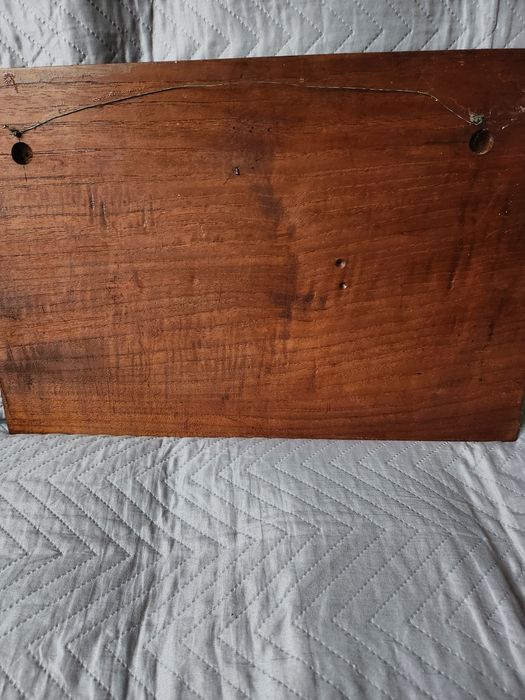 Płaskorzeźba drewno gube  Patera  z owocami SNIADANIE