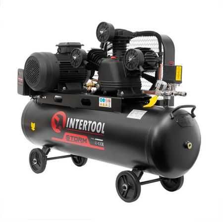 Компресор, 100 л,4,0 кВт,380 В,10 атм,600 л/хв,3 цил INTERTOOL PT-0036