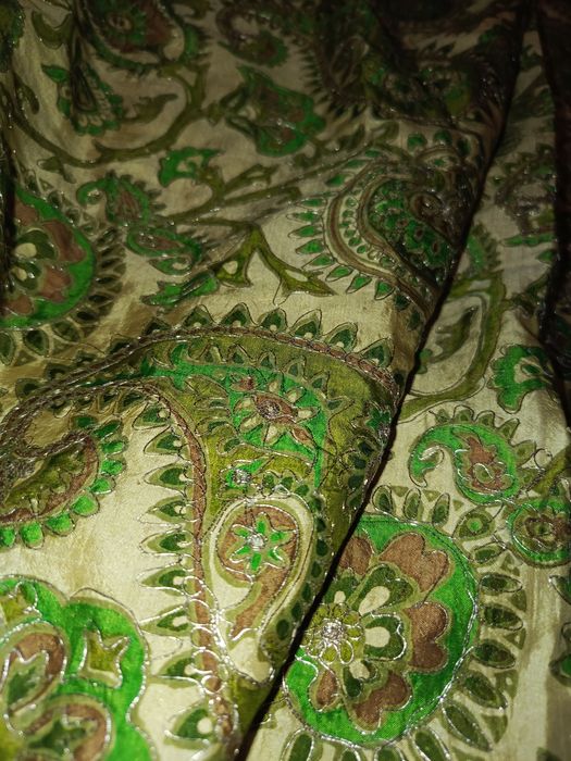 Sukienka 80 90 stara PRL lata 60 70 barok indyjska perska paisley