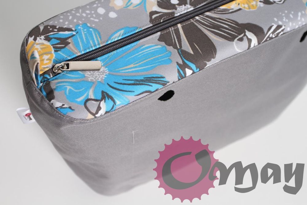 organizer OBAG STANDARD szary kwiaty niebiesko-żółte wkład OMAY