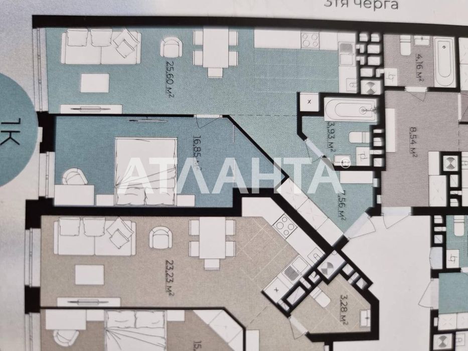 1-кімнатна квартира за адресою вул. Карла Мікльоша (площа 54 м²) - Atlanta.ua - фото 3