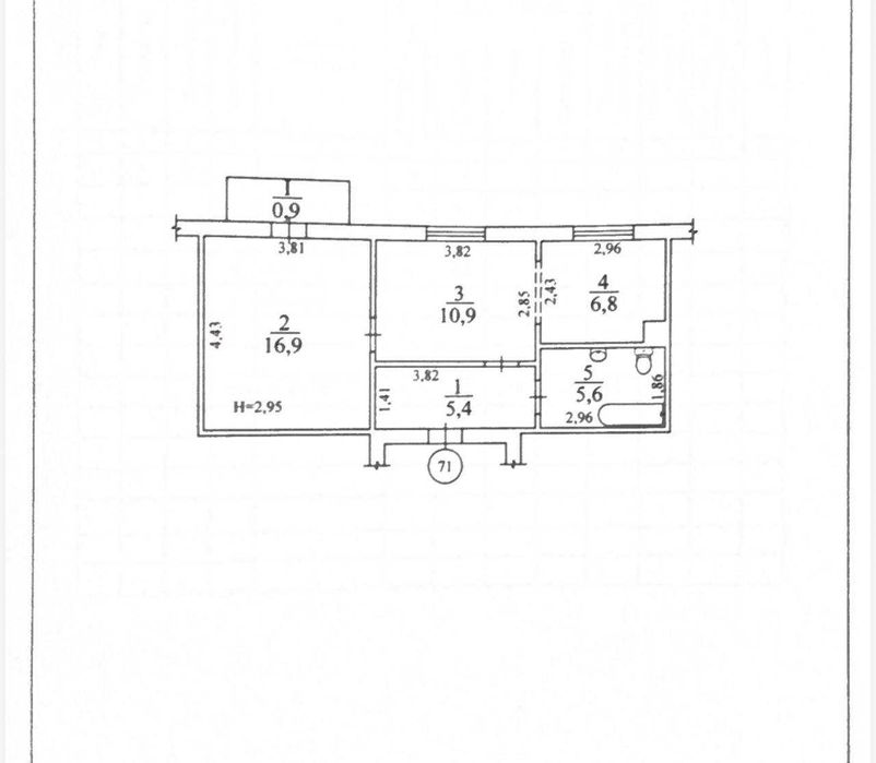 Продаж 2-кімнатної квартири — 96 квартал. Центр.