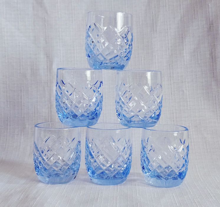 Kieliszki kryształowe 6 szt. Kolorowy kryształ niebieskie Niemen