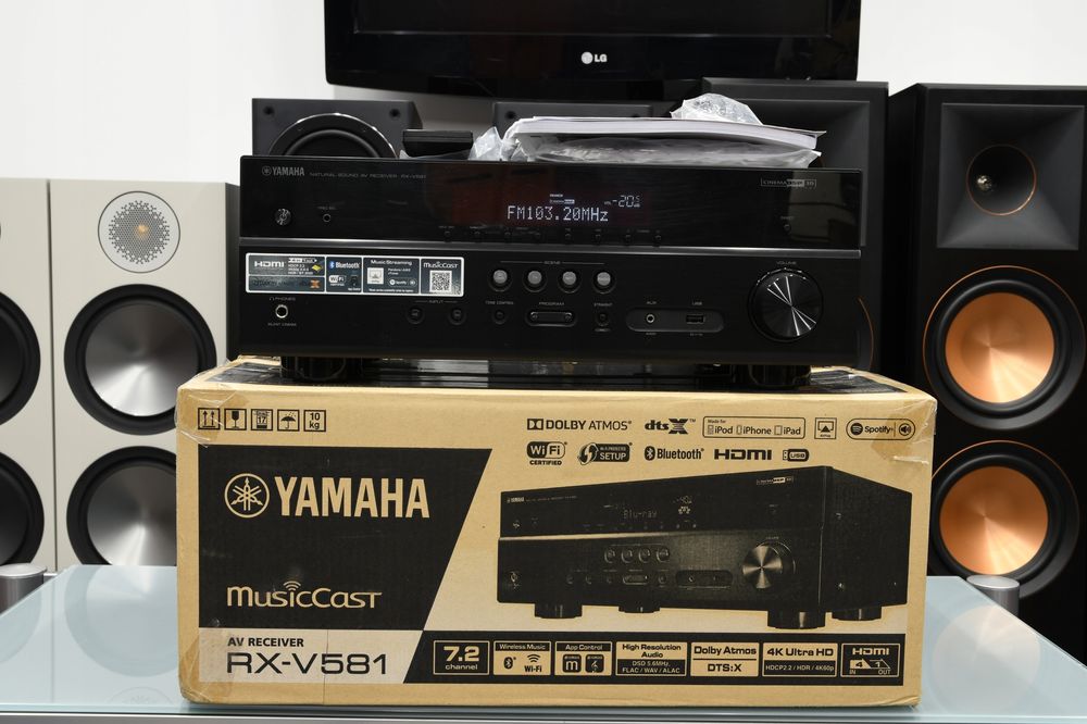 amplituner do kina domowego 5.1 stereo Yamaha RX-V581 Atmos Musiccast