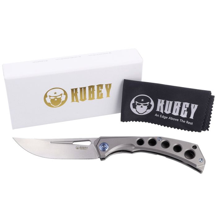 Nóż składany Kubey Ishtar Gray Titanium, Satin AUS-10 by (KU170C)