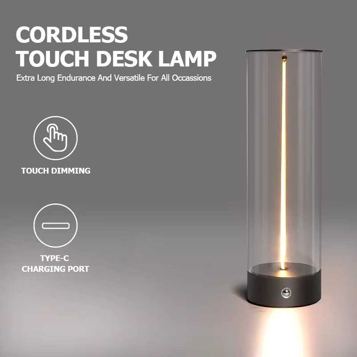 Настільна лампа нічник з акумулятором та гнучким led ночник настольная