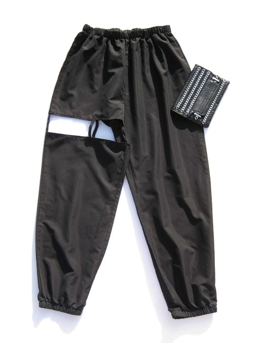 Стильные модные чёрные брюки на резинке высокая талия S M