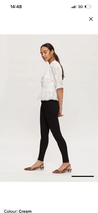 Білосніжна блуза з прошви (100% бавовна) Dorothy Perkins, розмір UK 14 (L/XL)