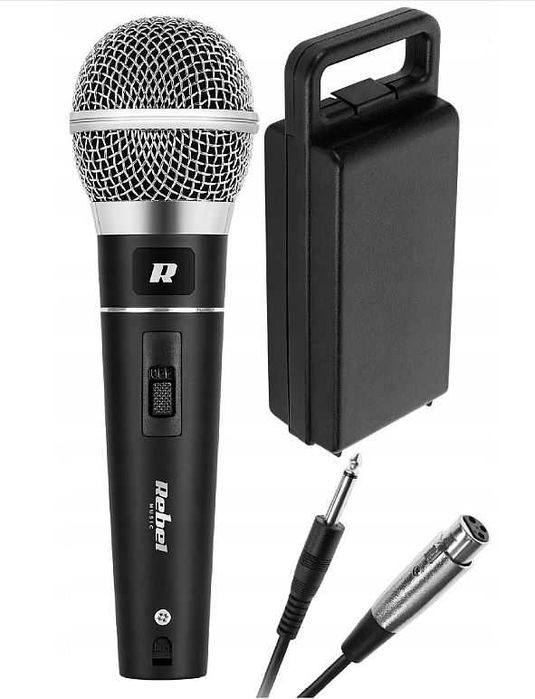 Mikrofon dynamiczny Rebel DM-604, metalowy, w sztywnym etui,