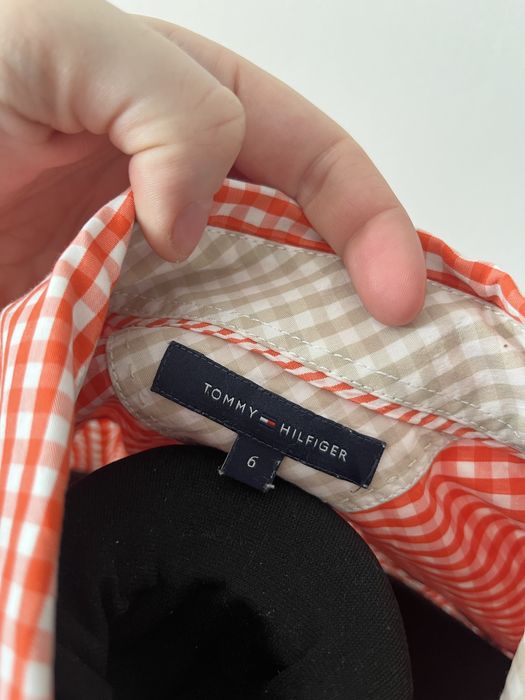 Tommy Hilfiger koszula S pomarańczowa kratka bawełna