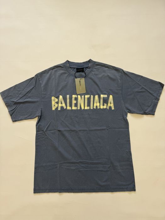 футболка Balenciaga Scotch Tee washed blue M L
