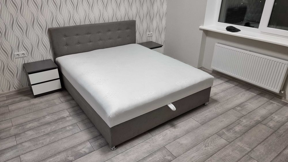 Кровать "Кира" кремовый с современным дизайном. Ліжко, Доставка занос