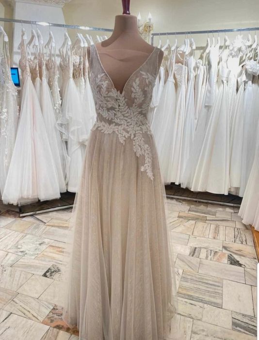 Suknia sukienka ślubna błyszcząca Inala Fulara & Żywczyk XL 42