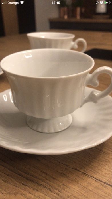 3 filiżanki ze spodkami ROYAL porcelana Schwabap