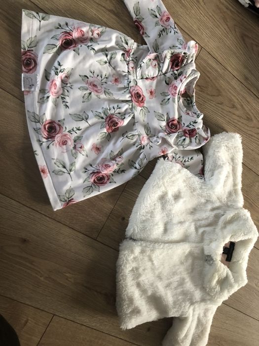 Sukienka plaszczyk chrzest 68