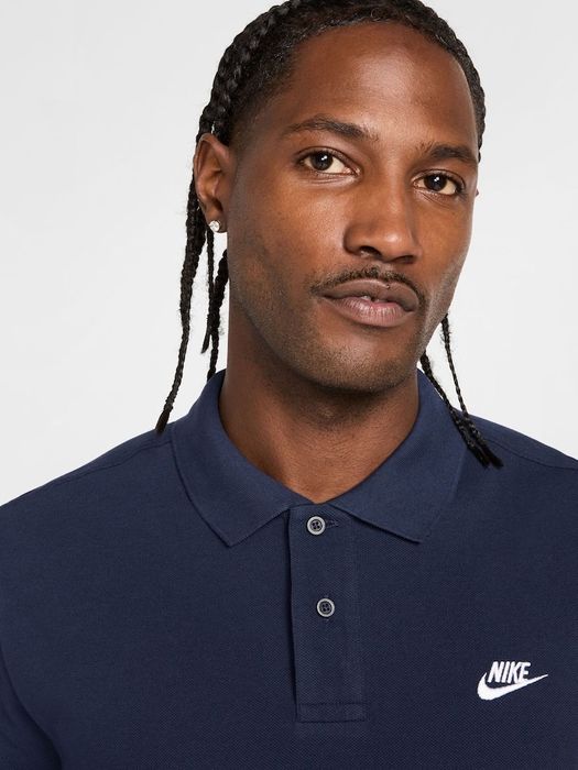(М) NIKE футболка поло polo хлопковая синяя синя хлопок