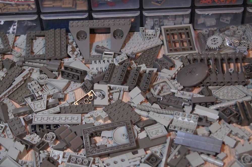 Lego mix elementów old gray grey ciemnoszare i jasnoszare + gratis