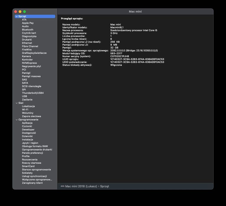 Mac mini 2018 i5 / 32 GB RAM / 512 GB SSD – wyczyszczony, 100% sprawny