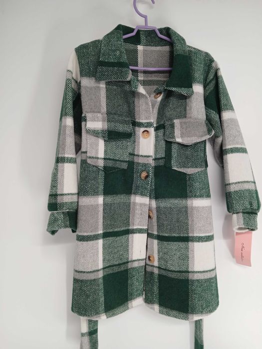 Kurtka koszulowa w kratę dla dziewczynki NOWA