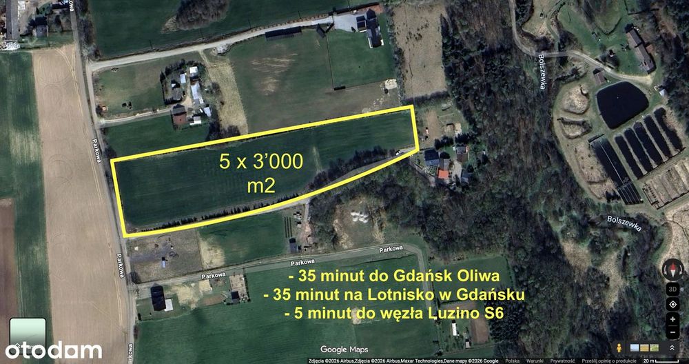 Zaciszne miejsce blisko lasu, węzeł Luzino S6 - 5 min, Bezterminowe WZ - Widok 2