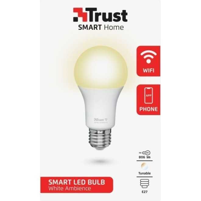 Умная лампочка Trust E27 806 Lumen, 1800-6500k, white (71285_TRUST)
