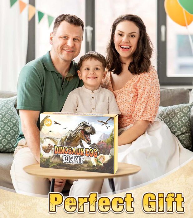 Zestaw kopalnia wykopaliska dinozaurów archeolog dinozaury + 12 jajek