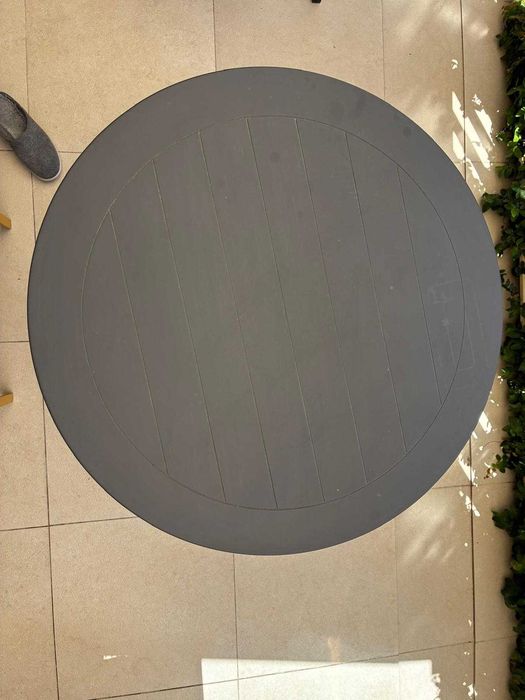 Mesa Jardim aluminio redonda dobravel
