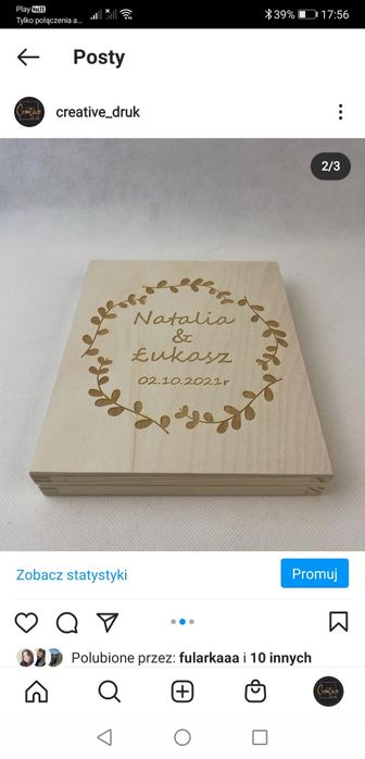 Pudełko na pieniądze,  prezent ślubny, personalizowane drewniane