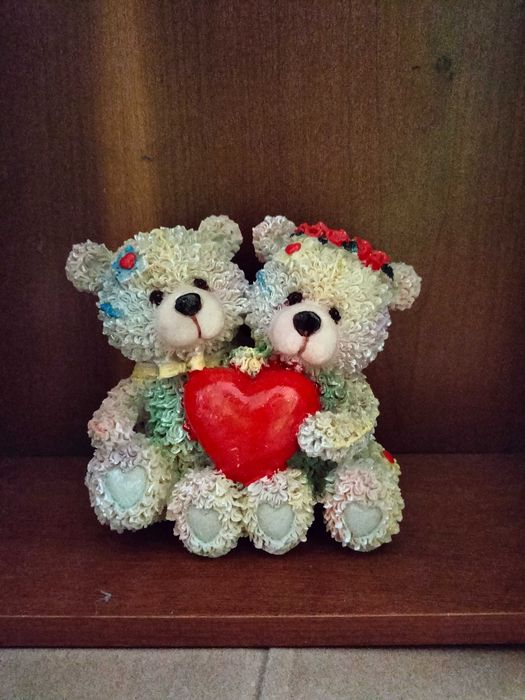 Ursinhos coração resina novo
