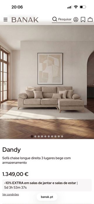 Sofá com chaise longue - banak