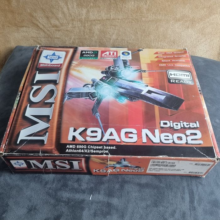 Płyta główna MSI K9AG Neo2 Digital AM2 / AM2+ + Chłodzenie AMD + BOX (Retro PC)