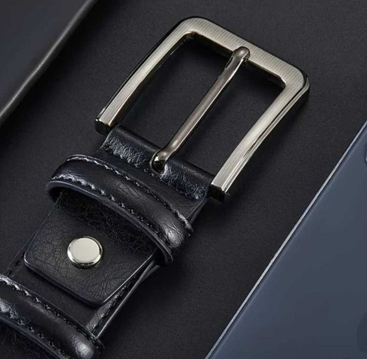 Elegancki pasek SKÓRA 130cm czarny