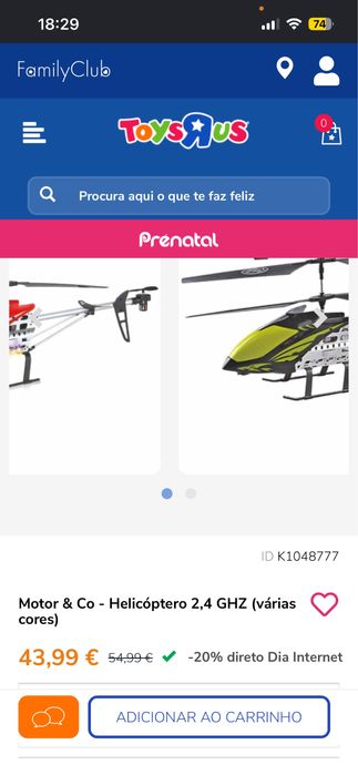 Helicoptero telecomandado novo