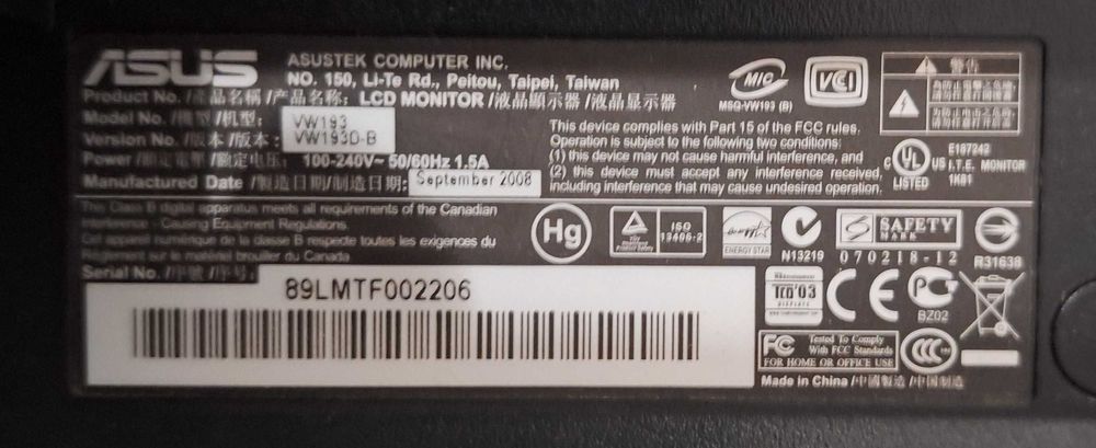 Monitor Asus VGA425605462660239364