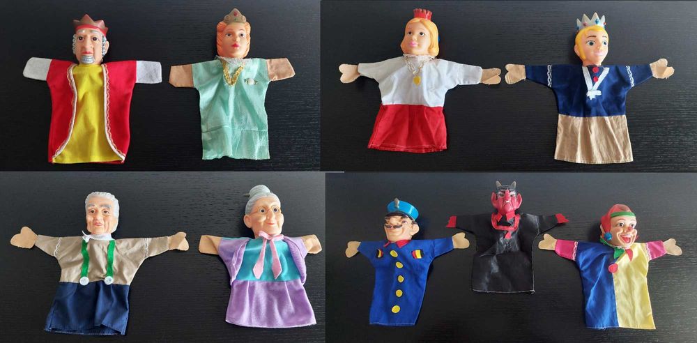 Conjunto de fantoches antigos em plástico da Hamleys