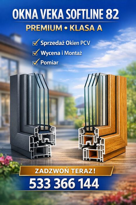 Okna pcv veka 82 .nowe pomiar , wycena , montaż