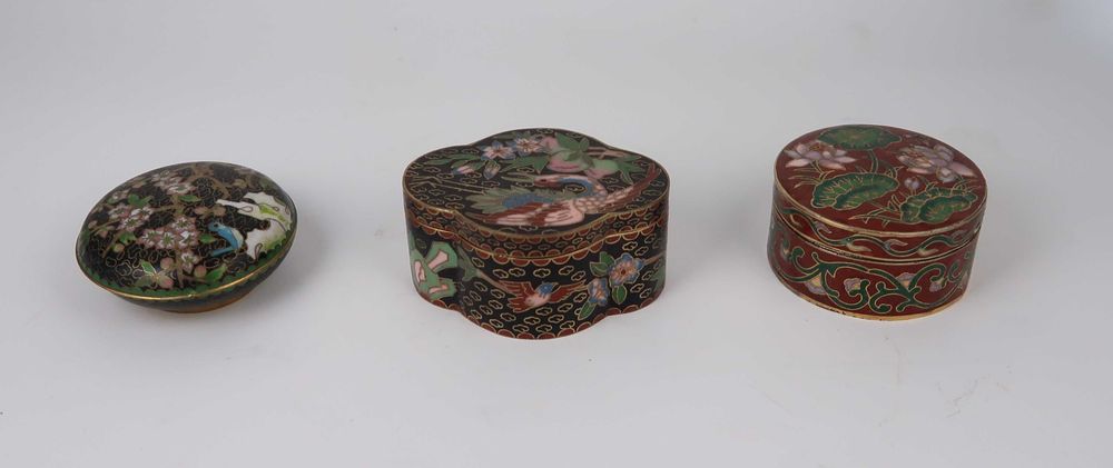 3 caixas cloisonné China