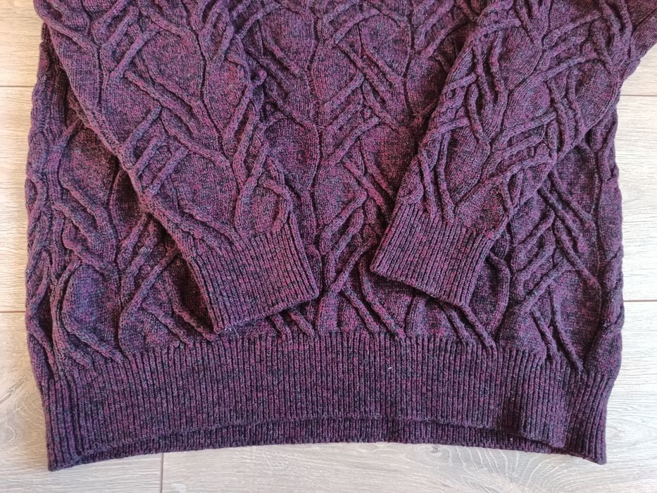 Sweter męski M&S roz. L merino and alpaca bordowy